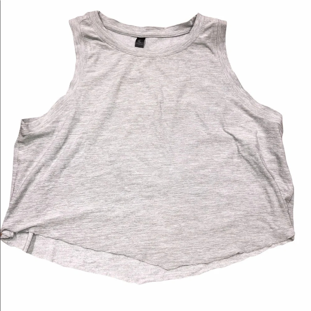 Kyodan size girls large grey cropped athletic top